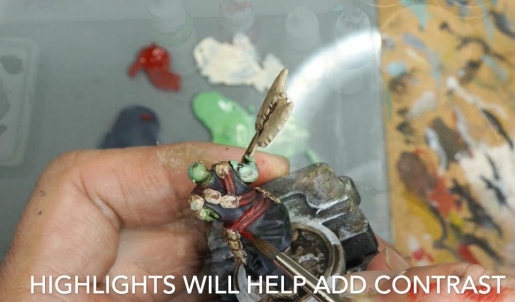 Speed painting tabletop miniatures - How to speed paint RPG miniatures and models - painting bulk dnd miniatures - how to paint models faster for tabletop games - 5 easy steps for painting miniatures fast - add highlights for better contrast
