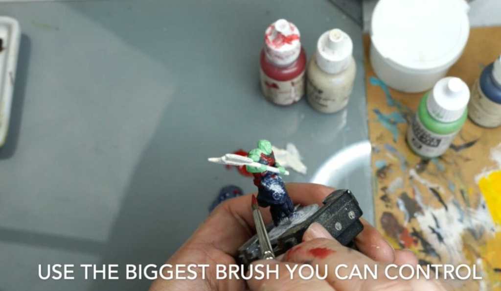 Speed painting tabletop miniatures - How to speed paint RPG miniatures and models - painting bulk dnd miniatures - how to paint models faster for tabletop games - 5 easy steps for painting miniatures fast - use a big brush for speed painting