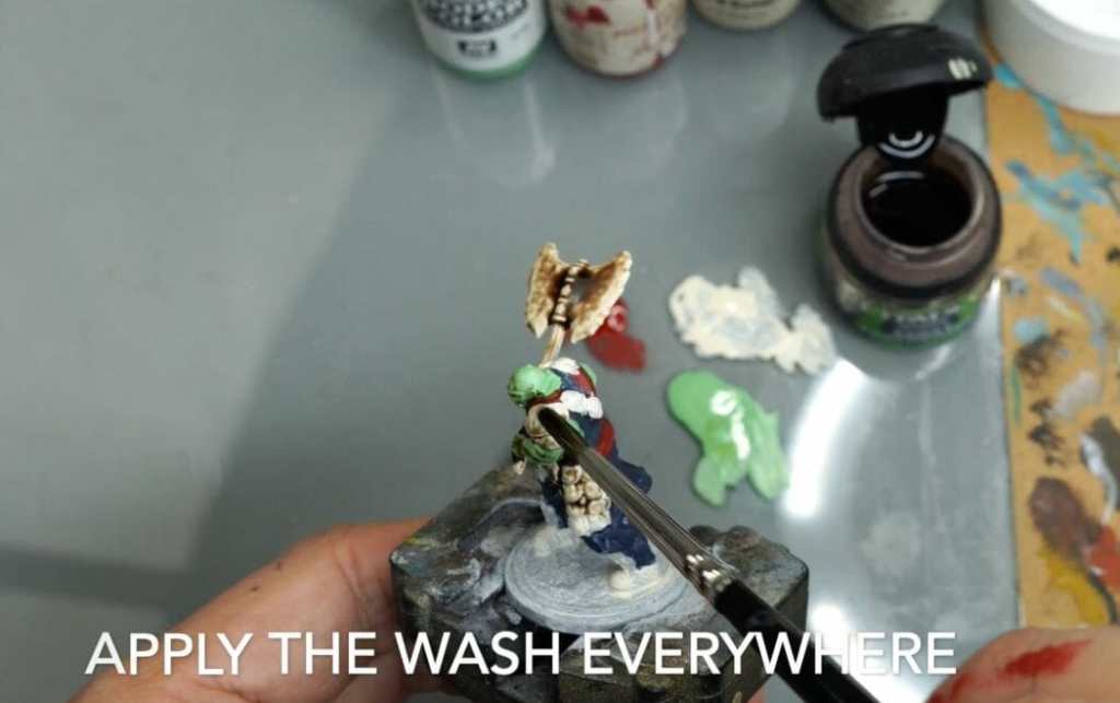 Speed painting tabletop miniatures - How to speed paint RPG miniatures and models - painting bulk dnd miniatures - how to paint models faster for tabletop games - 5 easy steps for painting miniatures fast - apply the wash everywhere