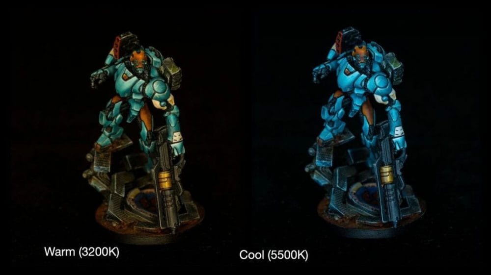 Lume Cube Flex Light Pro: A Review for Hobbyists and Creatives - Color temperature comparison using miniatures between 3200 and 5500k