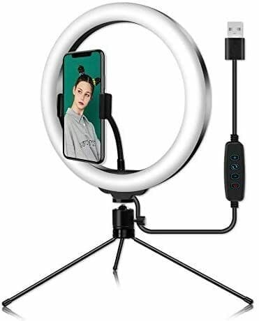 Compact desktop LED ring light for photographing miniatures in small spaces