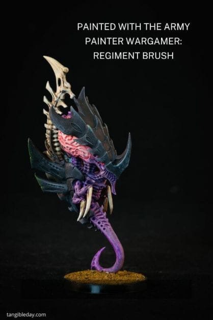 The Army Painter Wargamer "Regiment" Brush Review for Miniatures - Brush Review of the Army Painter Wargamer Regiment for Painting Miniatures and Models - Regiment Brush Review for miniature painting - Best Army Painter brush for miniatures and models - Regiment brush for painting warhammer 40k and other tabletop wargaming miniatures - tyranid image painted with regiment brush