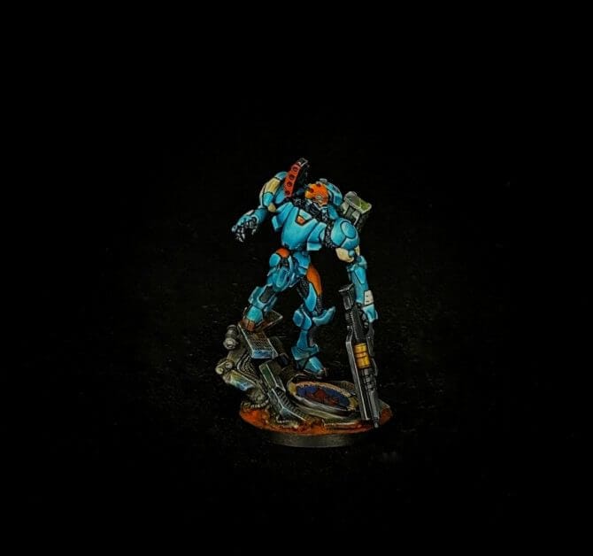 LED Ring light for miniature photography review - photography lighting - how lighting is important for photographing miniatures and models - Panoceania TAG Cutter model from corvus belli smartphone iphone photography 