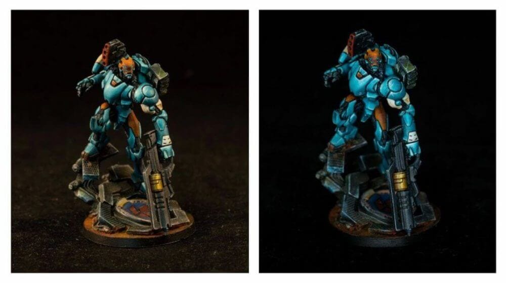 CRI lighting guide and reference for miniature painters and hobbyists - color rendering index for artists, miniature painters, and modelers - color saturation example in a painted miniature photo