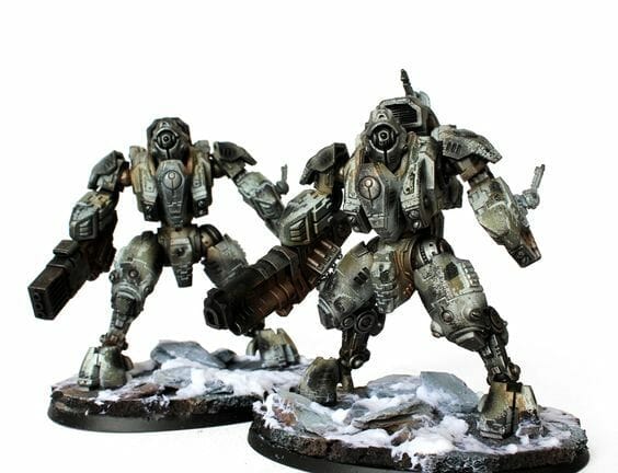 Tau sept color schemes, caste color schemes for Tau, T'au paint color scheme ideas – Grimdark Tau style, Blachitsu Tau painting, how to paint Tau miniatures, Games Workshop Tau paint schemes – How to paint grimdark Tau – painting Blanchitsu Tau - tau war snow