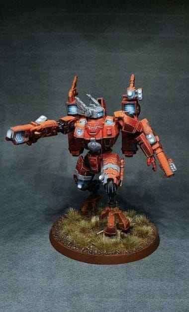Tau sept color schemes, caste color schemes for Tau, T'au paint color scheme ideas – Grimdark Tau style, Blachitsu Tau painting, how to paint Tau miniatures, Games Workshop Tau paint schemes – How to paint grimdark Tau – painting Blanchitsu Tau - orange blended