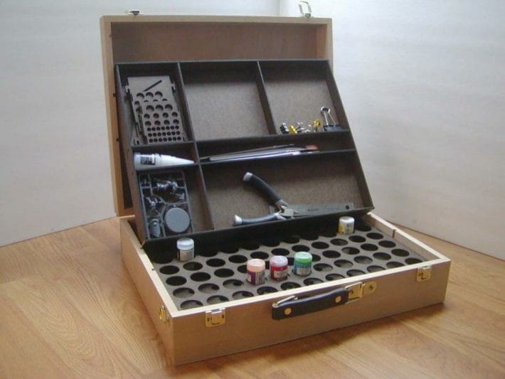 Best miniature painting cases, portable hobby paint station, and miniature paint workstations for modeling and hobbyists – Best portable hobby workstation for painting miniatures and models – tips and guide for paint organizers - model paint case and box -Vallejo and Army painter dropper bottle storage case for travel or painting station