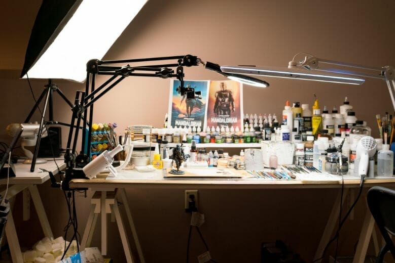 lights for miniature painting and hobby - my desk