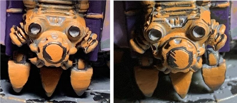 painting comic book miniatures - how to paint comic style miniatures - cel shaded miniature painting – how to paint cel shaded miniature – cell shaded miniature painting – miniature painting styles – how to paint cell shaded – borderlands miniature painting style – comic style painting - inking round surfaces