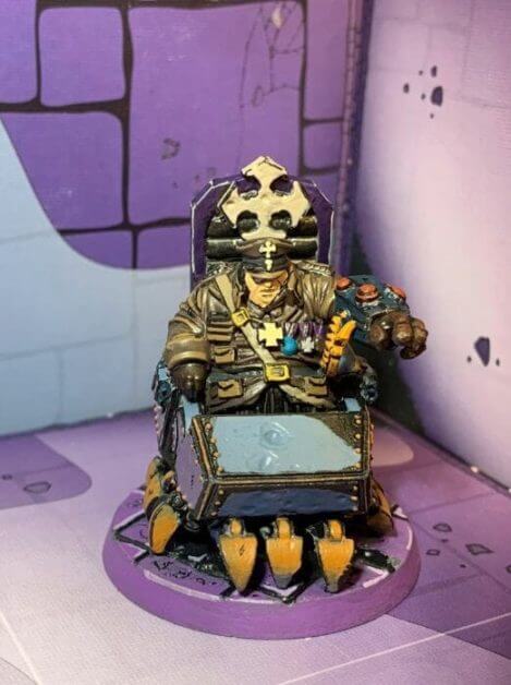 painting comic book miniatures - how to paint comic style miniatures - cel shaded miniature painting – how to paint cel shaded miniature – cell shaded miniature painting – miniature painting styles – how to paint cell shaded – borderlands miniature painting style – comic style painting - front photo finished model