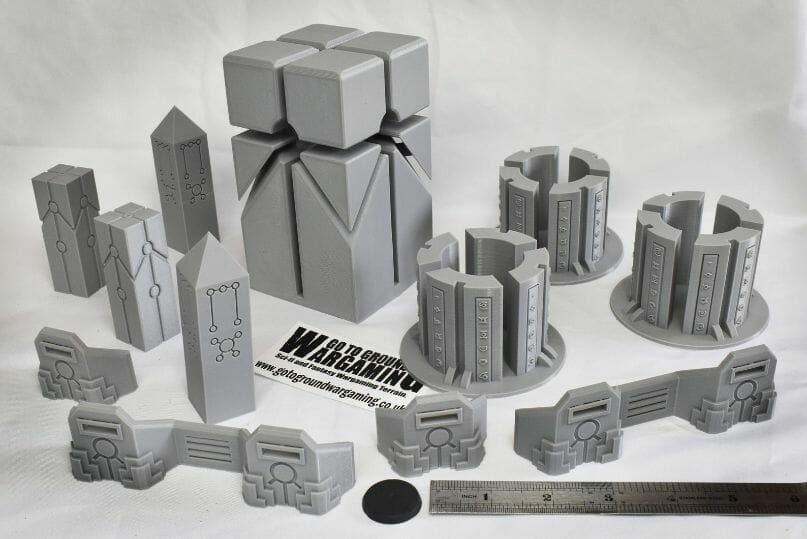 3D Printed Terrain for Warhammer and Tabletop Games - 3D printed terrain for wargames - 3D printing terrain for RPGs tabletop games - Necron STL file terrain
