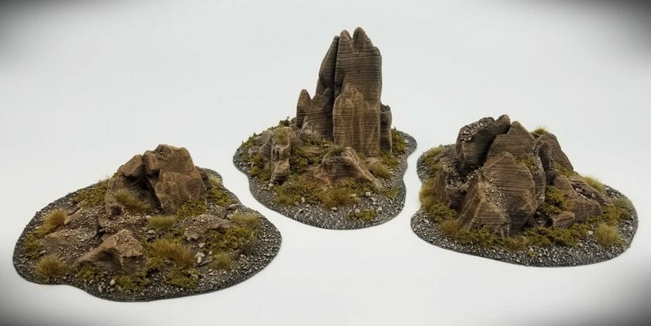 Best tabletop terrain on Etsy – Warhammer terrain – wargaming terrain – cool modular tabletop terrain – DIY wargaming terrain for 28mm games – RPG gaming terrain on Etsy - outcroppings stone landscape models rpgs dnd d&d games