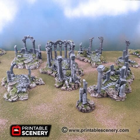 Best tabletop terrain on Etsy – Warhammer terrain – wargaming terrain – cool modular tabletop terrain – DIY wargaming terrain for 28mm games – RPG gaming terrain on Etsy - ruins aos fantasy ruin features