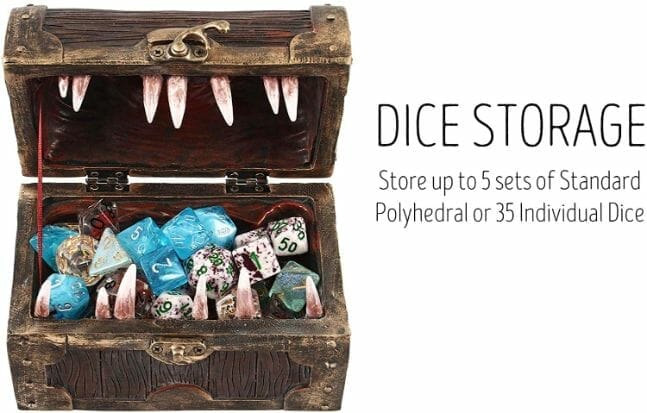 Custom Dice Trays for RPGS - custom dice tray for dnd - dungeons and dragons - custom dice rolling tray - customized dice trays - personalized custom dice trays for tabletop games and board gamers - dice storage chest mimic 