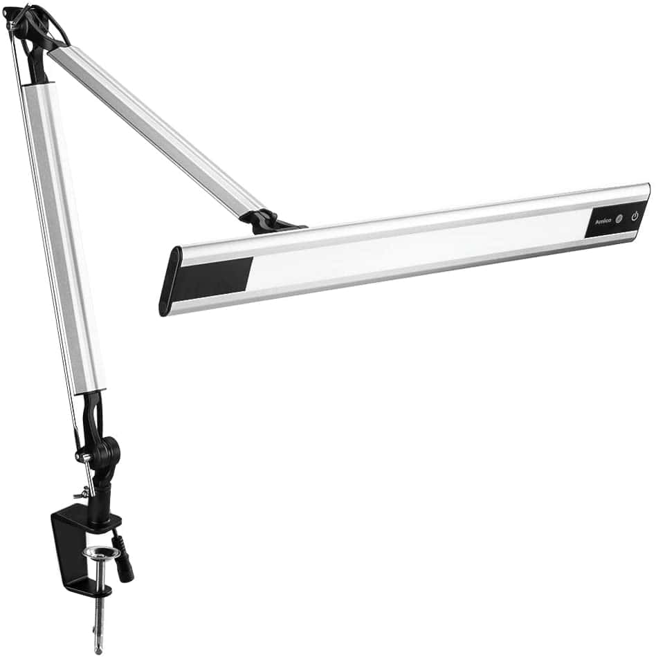 LED architect desk lamp with white lighting panel - lighting for hobby work and artists