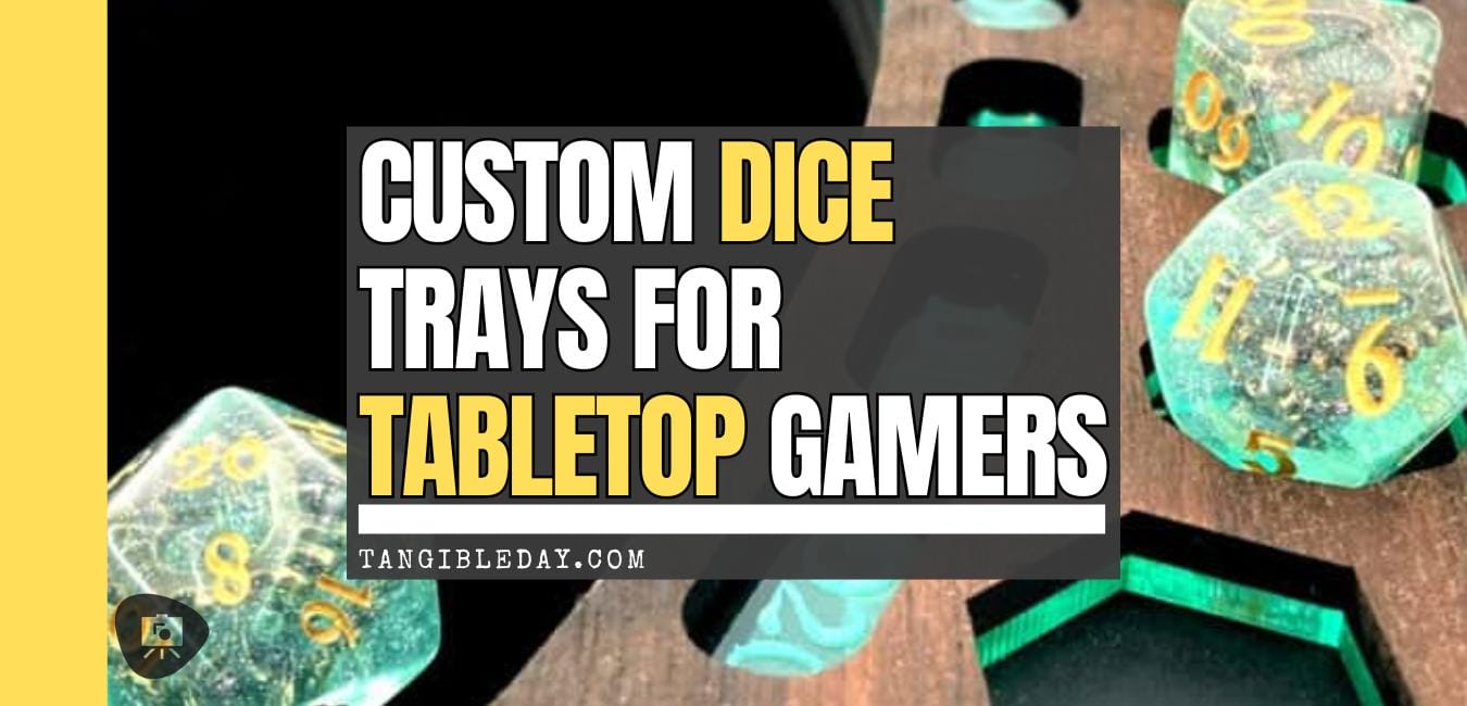 Banner custom dice trays for tabletop gamers, rpgs, dnd, feature banner
