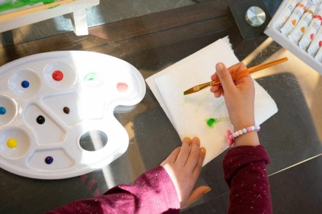 Paint Set for Kids | Premium Art Supplies for Boys & Girls | 27 Piece Washable Paint Set Includes Canvas Panels Paint Brushes Kids Apron Tabletop