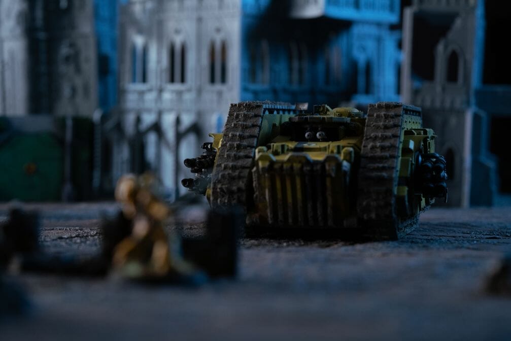 Pros and Cons of a Lightbox - How to Take Better Miniature Photos Without a Lightbox - Tips for Taking Better Pictures of Miniatures and Minis Without a Photobox studio - tips for hobby photography - miniature photography - nighttime shot