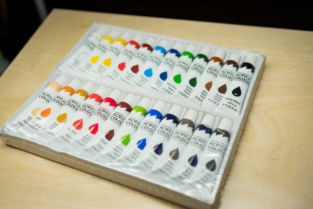 6 PCS Mini Paint Set,Kids Paint Bulk Set,Washable Acrylic Paint Strips Set  for Kids & Adults,12 Filled Paint Strips in 12 Colors,12 Brushes 6 Mixing