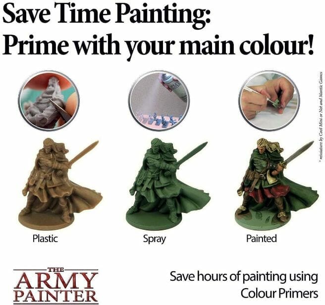 Top 10 Primers for Plastic and Metal Miniatures (Reviews and Tips) - best primer for plastic, metal, or resin miniatures and models. Are colored primers worth it? A color primer can save you time image