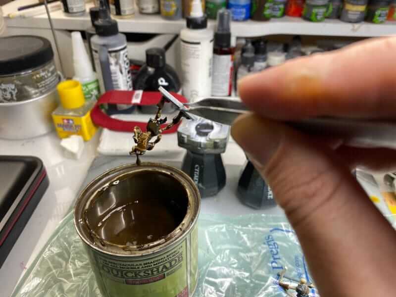 Dipping models into the army painter quick shade - How to Paint Plastic Miniatures (Step-by-Step) - 