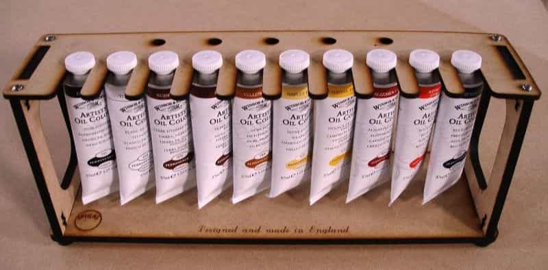 Acrylic and oil paint tube paint rack - best paint tube storage racks and displays - how to store paint tubes