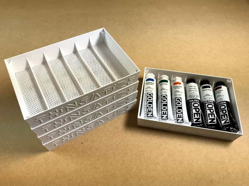 3d printed paint tube trays - best paint tube storage racks and displays - how to store paint tubes