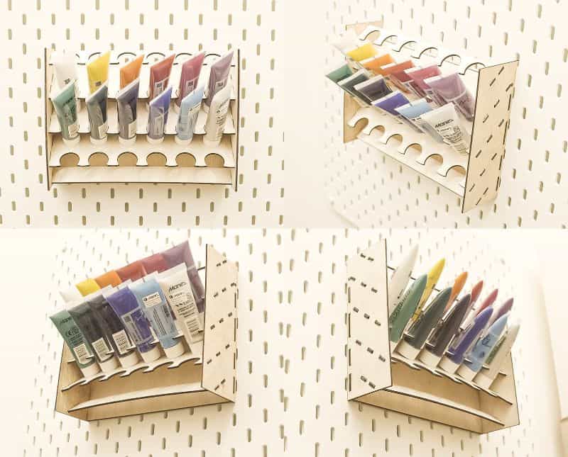 Best Paint Tube Rack? Plydolex Tube Organizer and Storage (Review) - peg board shelf image