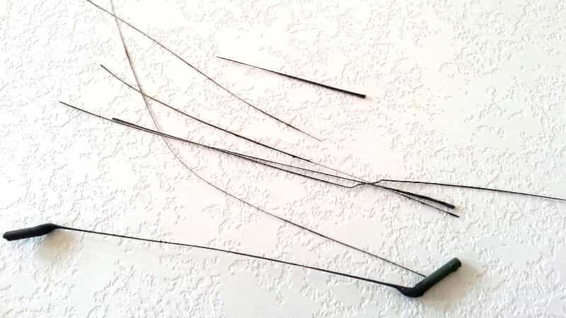 stretched out plsatic sprues into thin cables and wires