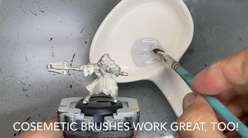 Brush on primer for miniatures how to - how to use brush on surface primer for models - priming miniatures and models with a brush - tutorial for brushing on primer for miniatures without losing detail - load brush