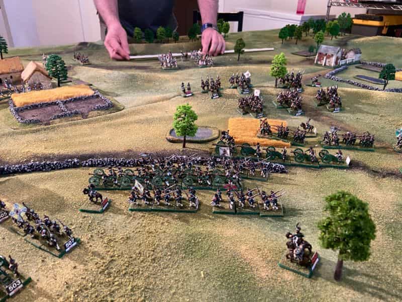 Best historical wargame for tabletop gamers - Carnage and Glory II miniature tabletop wargame - tactical miniature wargaming - best historical miniature wargame - Carnage and Glory Gameplay Review - soldiers engaged