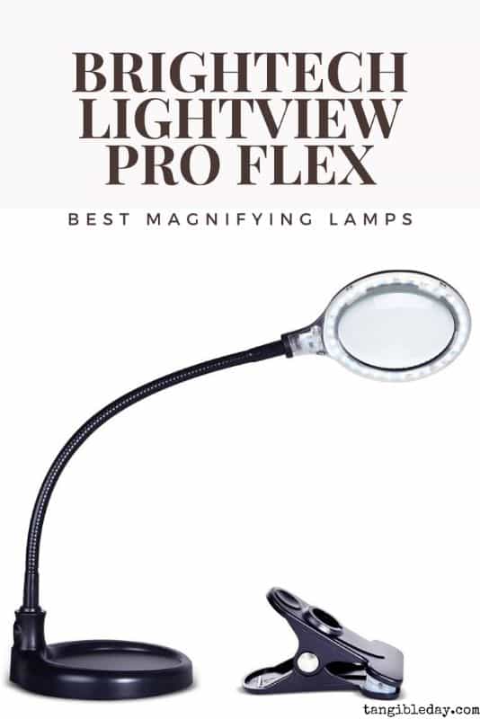 Compact clamp-on magnifying lamp with glass lens for hobby desk
