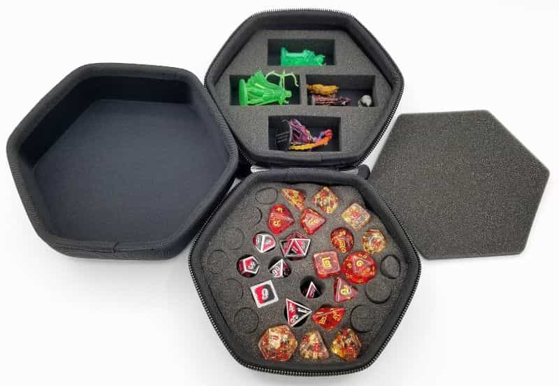 RPG DND Miniature Bag Tabletop Models Dice 2in1 Dispay & Storage case for Miniatures Miniature Palace Warhammer Miniature Foam Dungeons and Dragons 
