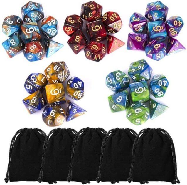 The Best D&D Dice Sets for Every Budget: 15 Cool Dice for RPGs - cool dnd dice - d20 dice for RPGs - best dice for D&D - dice for dungeons and dragons -  dice plastic