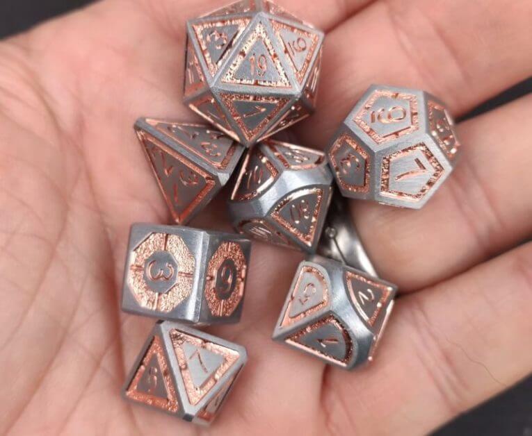 The Best D&D Dice Sets for Every Budget: 15 Cool Dice for RPGs - cool dnd dice - d20 dice for RPGs - best dice for D&D - dice for dungeons and dragons - copper dwarven 
