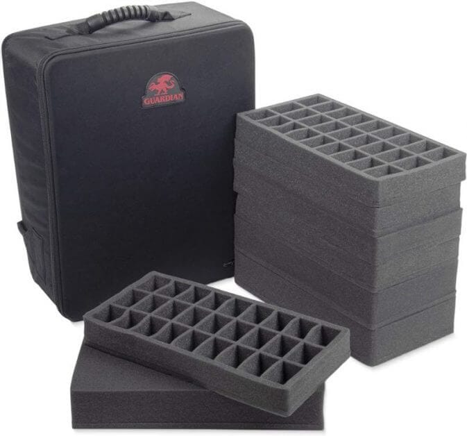 ENHANCE Portable Miniature Figure Storage Case with Accessory Storage -  Black