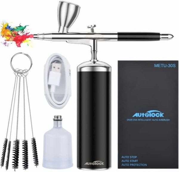 Airbrush Kit for Nails,Air Brushkit with Compressor,Rechargeable Cordless Non-Clogging High-Pressure Air Brush Gun with 0.3mm Nozzle and Cleaning