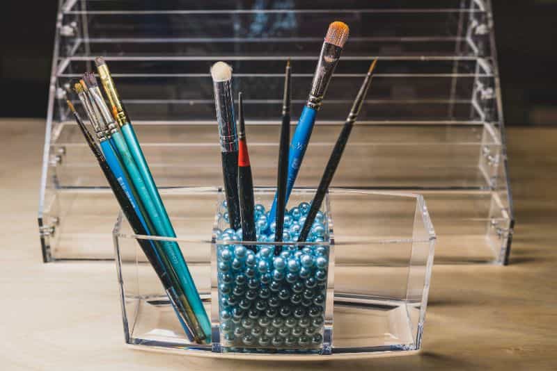 JKB Concepts Acrylic Paint Organizer and Paint Brush Holder. 6 Brush options Pewter