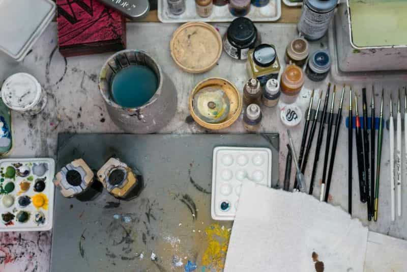 5 Ways to Avoid Boring "Hobby" Photography - how to be a better hobby photographer - photography for hobbyists - scale modeling photography - How to take better photos of miniatures - raise your perspective - flat lay hobby desk