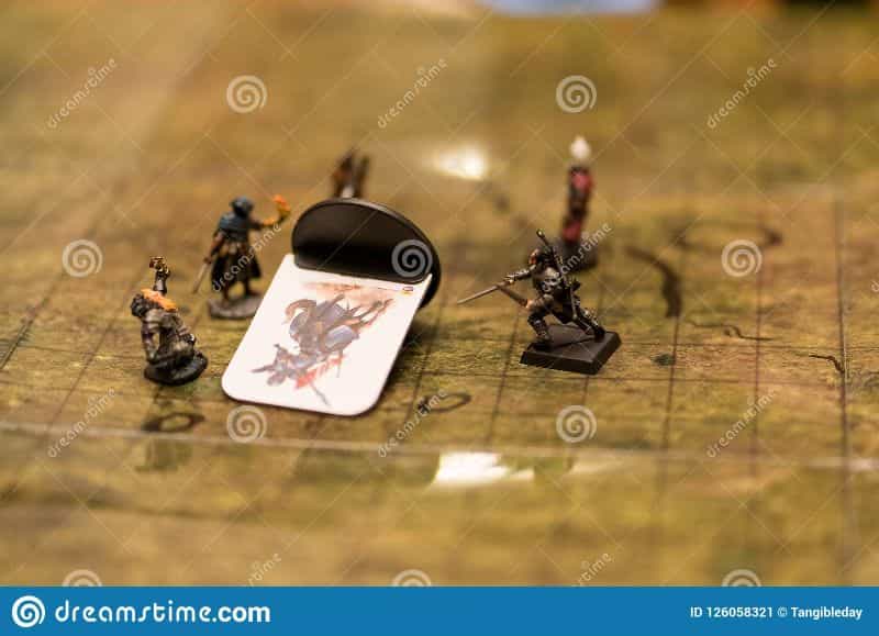 Miniature Scale Reference (Conversion and Guide for Model Railroad and Tabletop Wargames) - D&D scale - what is the scale for DnD games? Image of RPG miniatures on a tabletop
