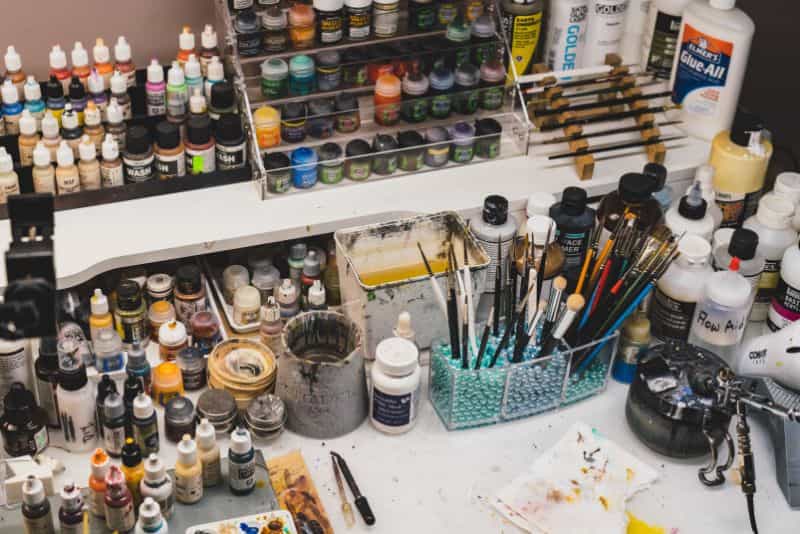 The Ideal Miniature Painting Room (Philosophy and Designer Tips) - dedicated hobby space - best hobby room setup - messy hobby desktop needs cleaning