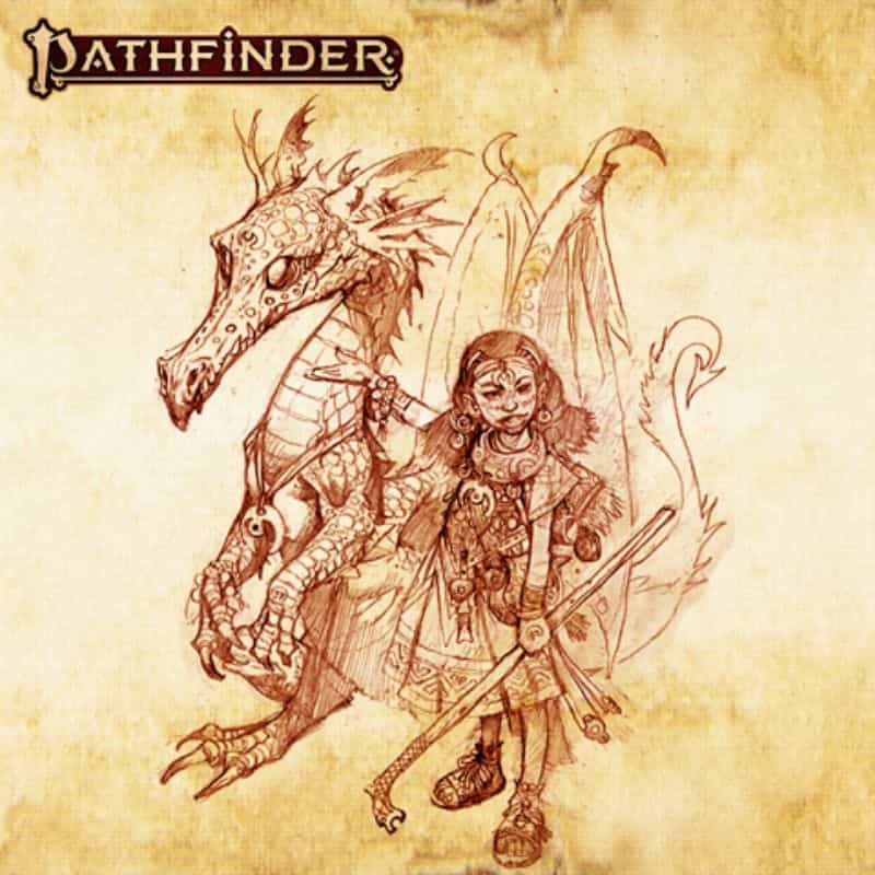 Pathfinder artwork with beige paper back tone