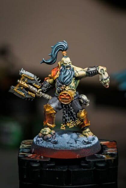 Age of sigmar games workshop miniature - a painted barbarian for a commission project