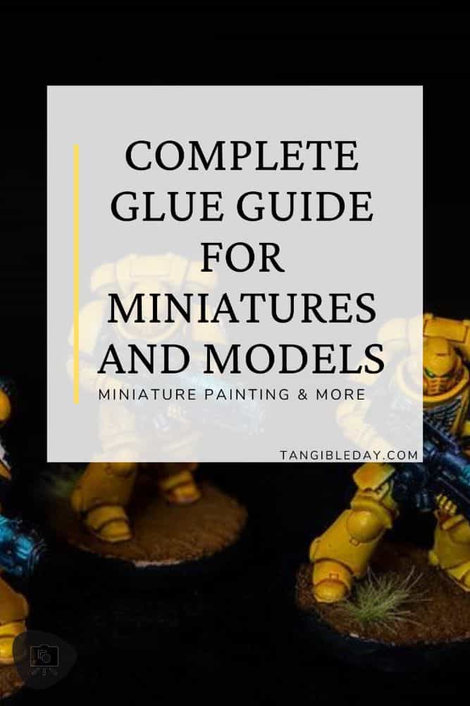 Glue Masters thick and medium viscosity cyanoacrylate super glue bottles used for assembling plastic, resin, and metal miniatures.