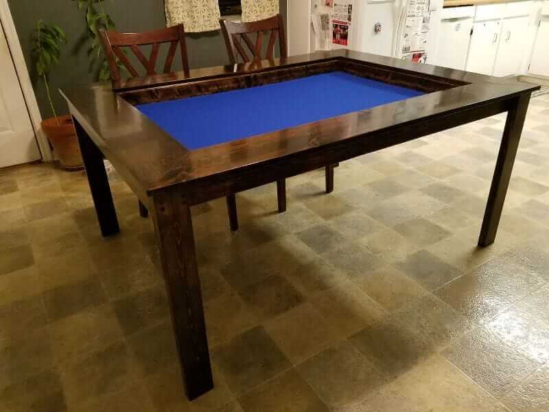 10 Great Wargaming Tables for RPGs and Tabletop Games - best game tables for RPGs - best wargaming table for warhammer - open gaming table blue surface