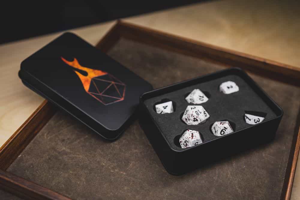 Best Metal Dice Sets? Forged Gaming Dice Sets for DnD and RPGs (Review) - metal dice set review - travel case for dice