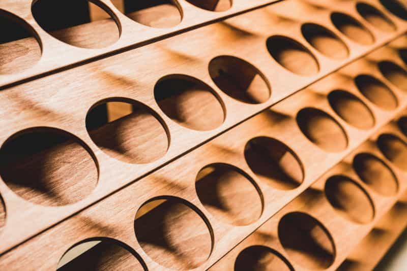 close up paint storage holes