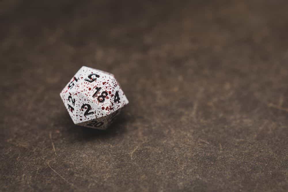 Best Metal Dice Sets? Forged Gaming Dice Sets for DnD and RPGs (Review) - metal dice set review - blood D20