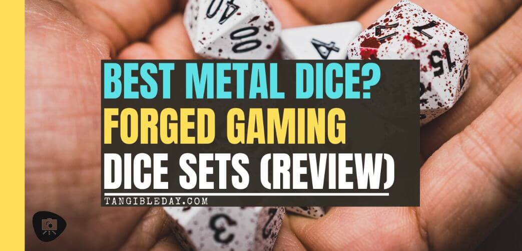 Best Metal Dice Sets? Forged Gaming Dice Sets for DnD and RPGs (Review) - metal dice set review - blood splattered dice - banner