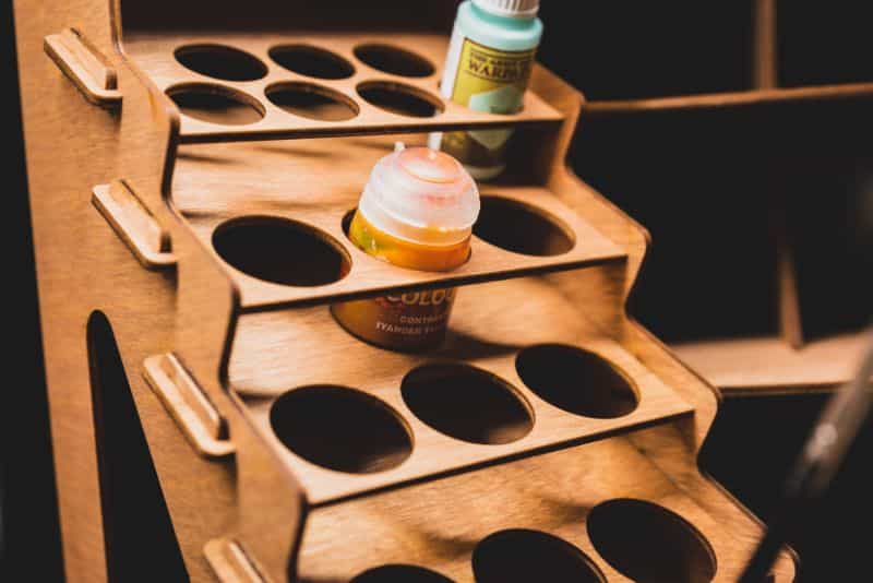 citadel paint in corner rack system